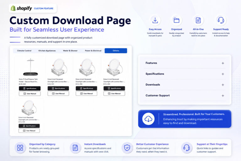 DYLUX – Shopify Custom Section & Download Page