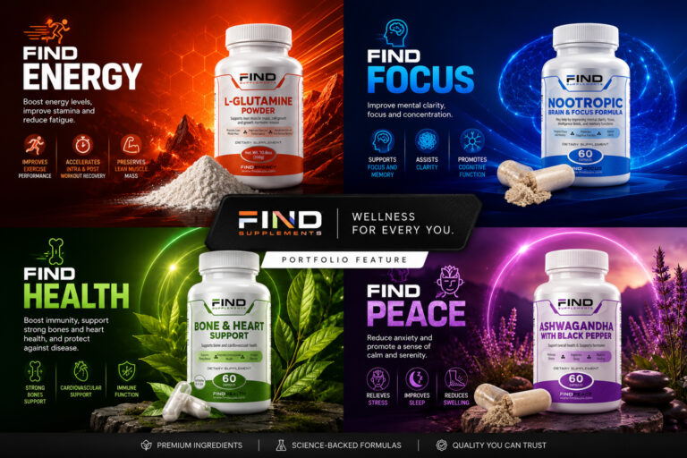 FIND Supplements – Product Graphic Design