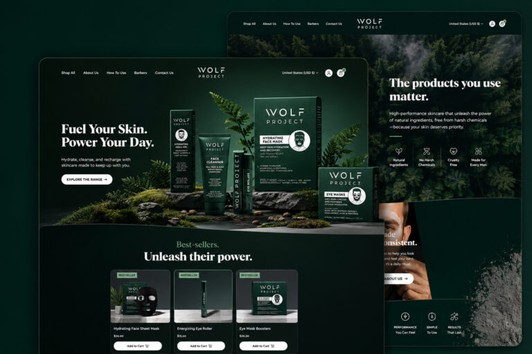 Wolf Project  – Men’s Skincare Shopify